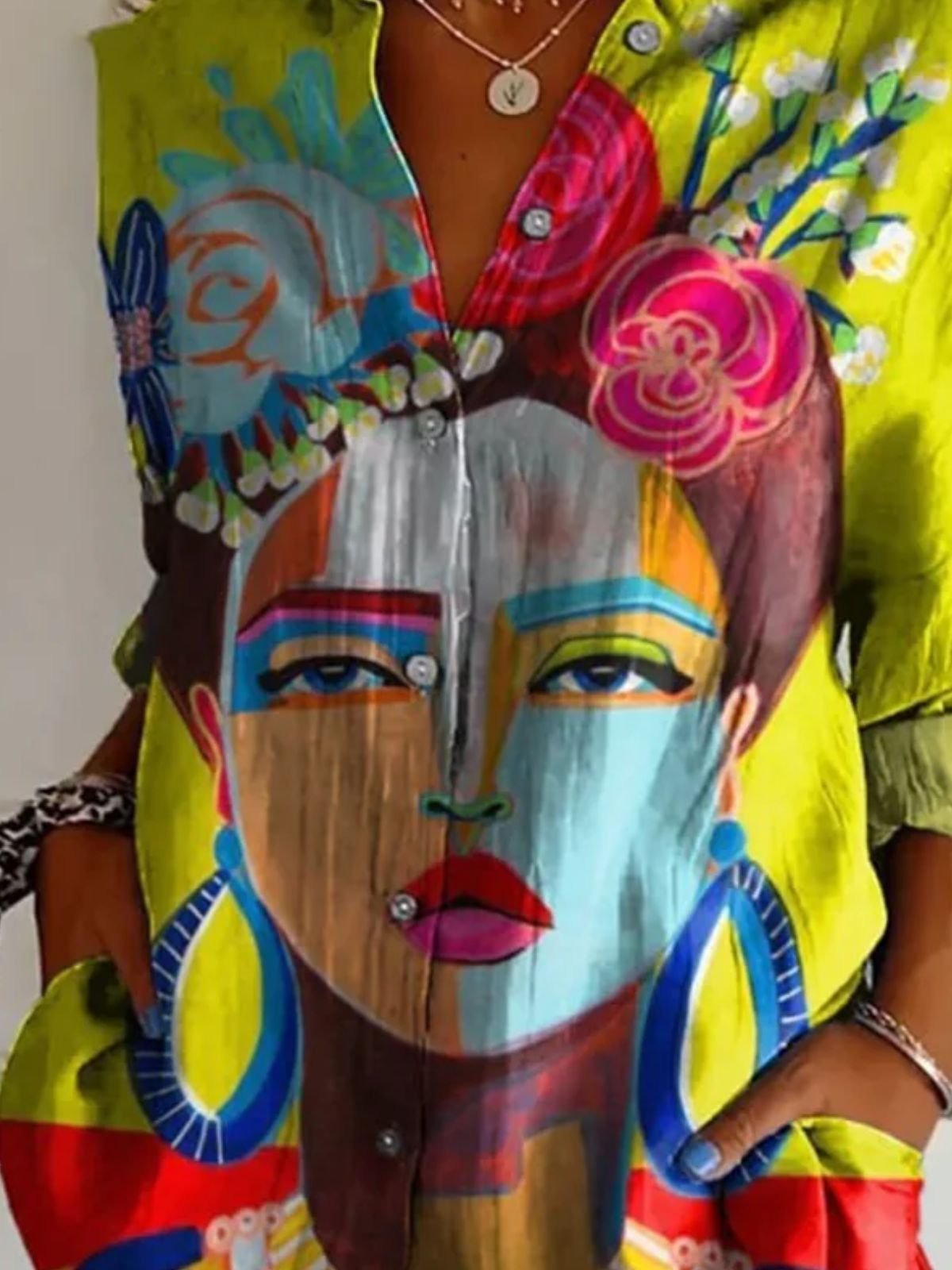 Casual Modern Figure Print Long Sleeve Daily Shirt For Women