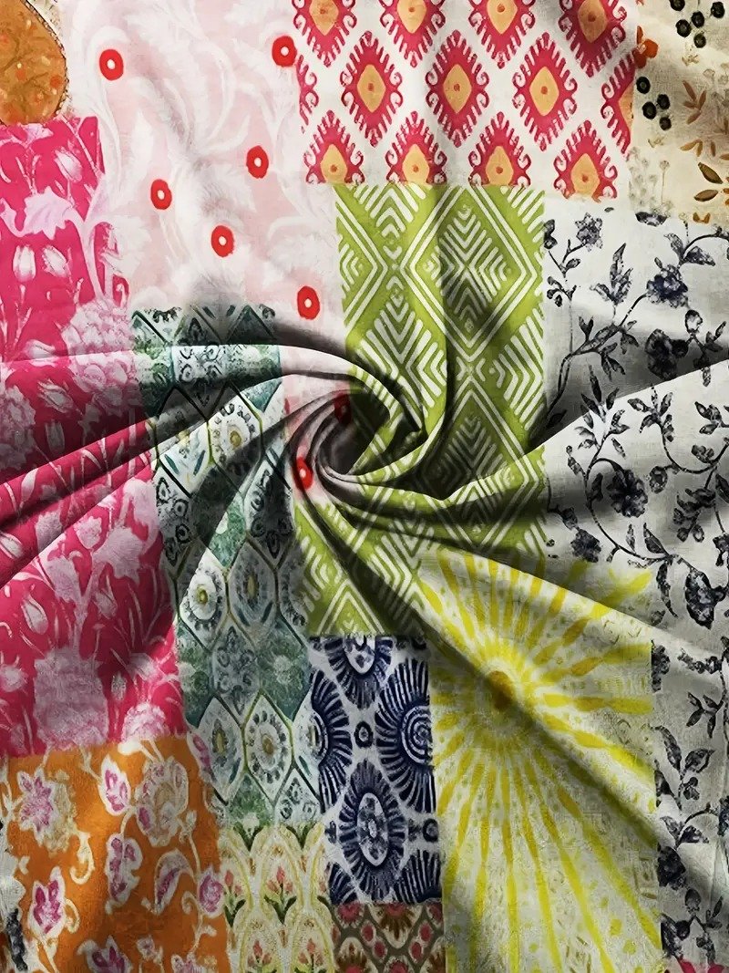 Shawl Collar Half Sleeve Floral Regular Loose Blouse For Women