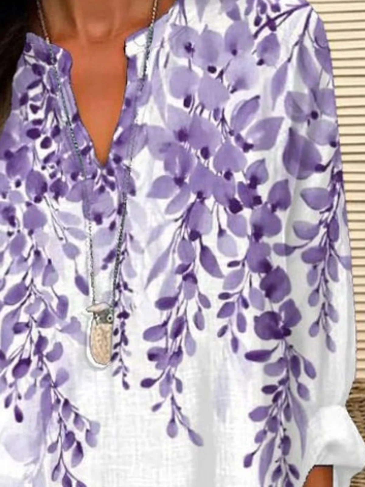 Shawl Collar Half Sleeve Floral Regular Loose Blouse For Women