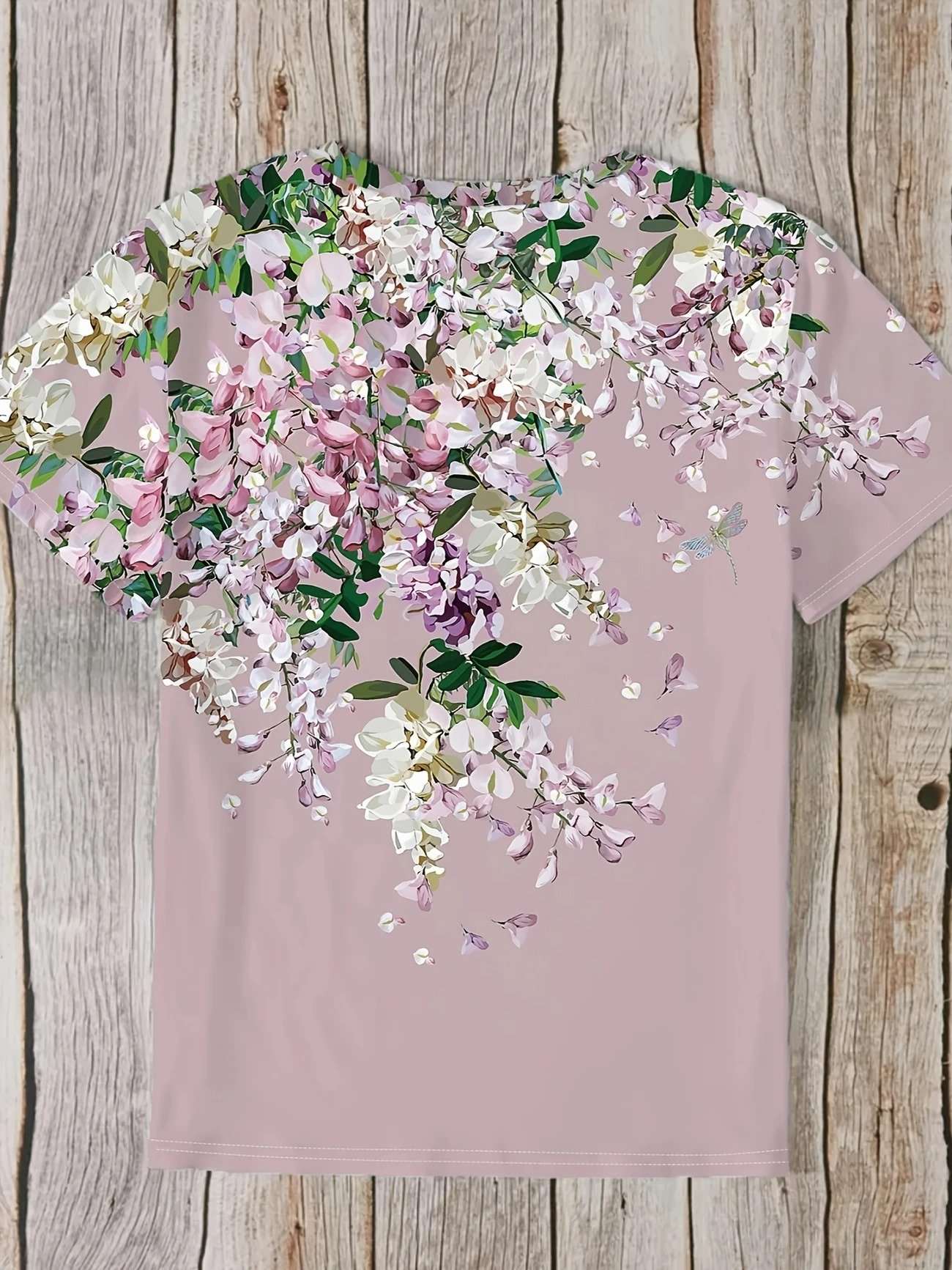 Casual Floral Crew Neck Short Sleeve T-shirt