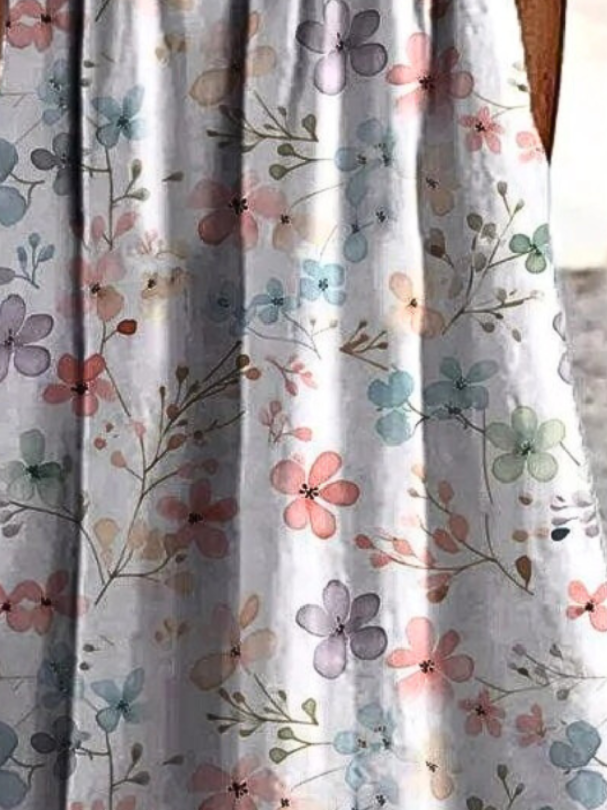 Women Floral Crew Neck Short Sleeve Comfy Casual Maxi Dress