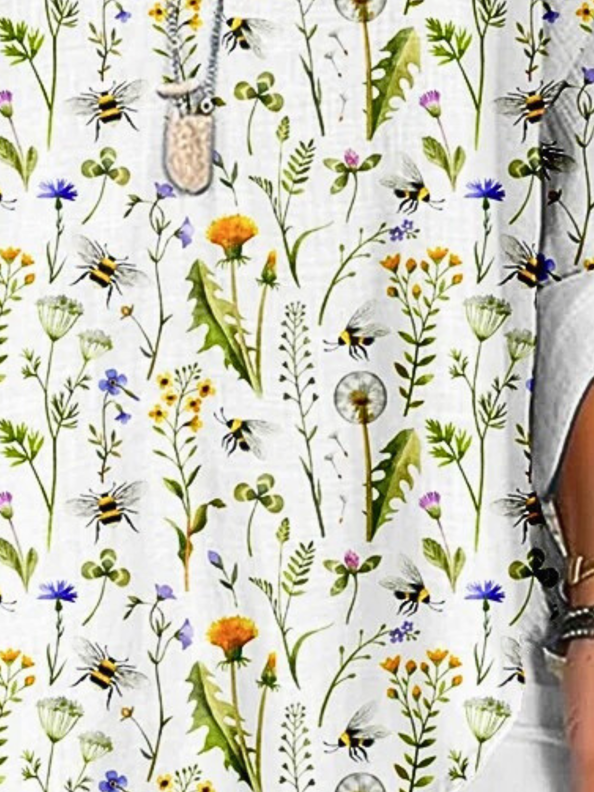 Shawl Collar Half Sleeve Floral Regular Loose Blouse For Women