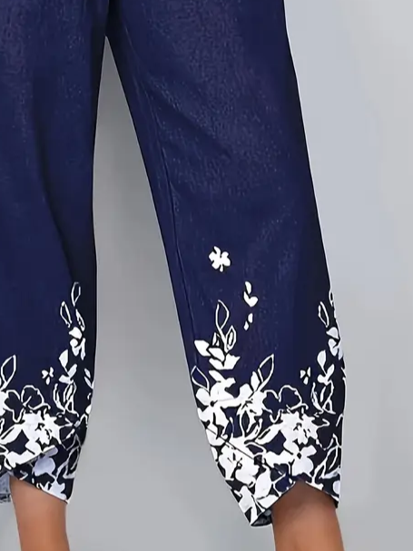 Casual Floral Capris Printing Pant
