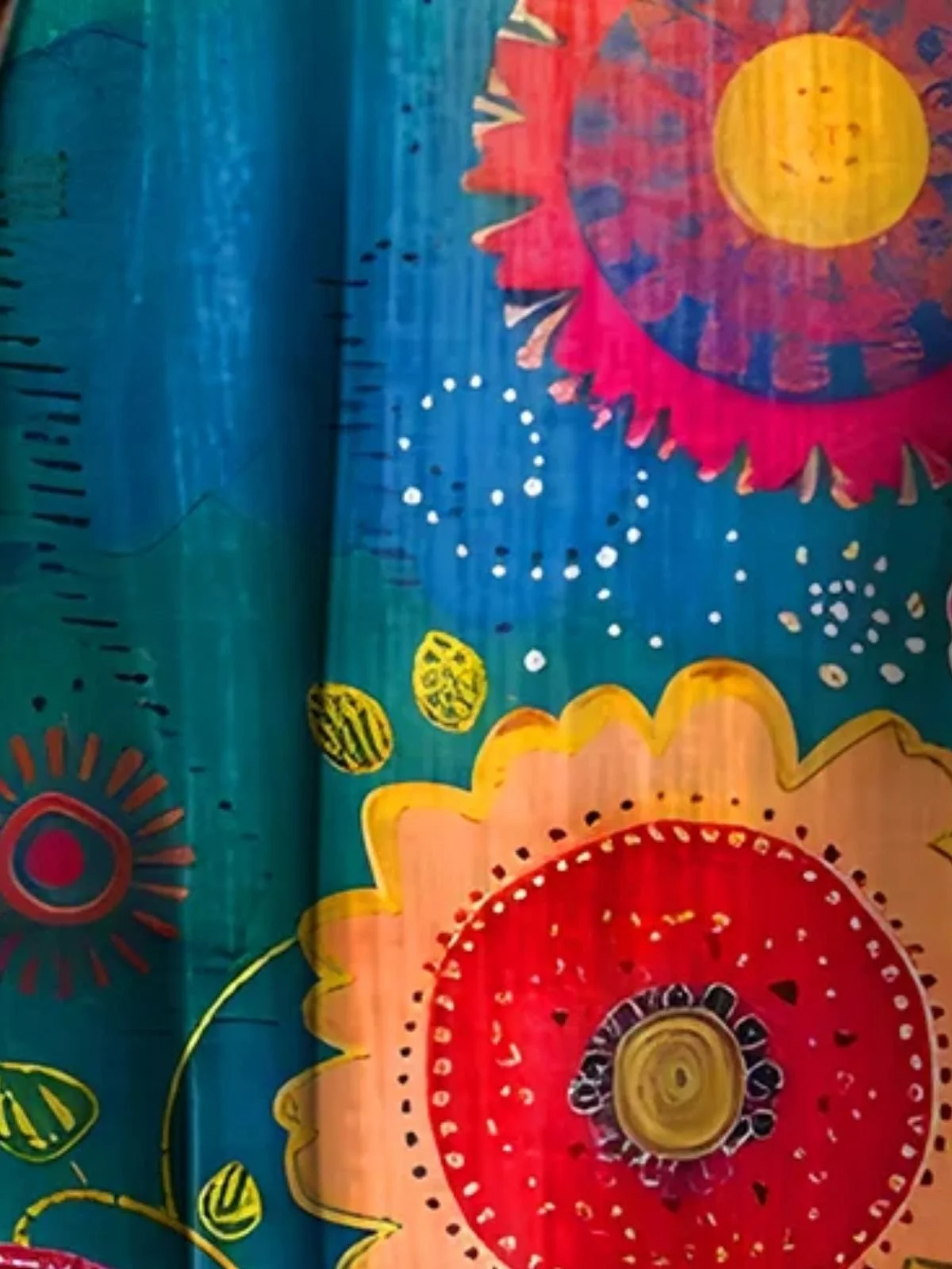 Women Boho Print Sundress Crew Neck Sleeveless Comfy Casual Midi Dress