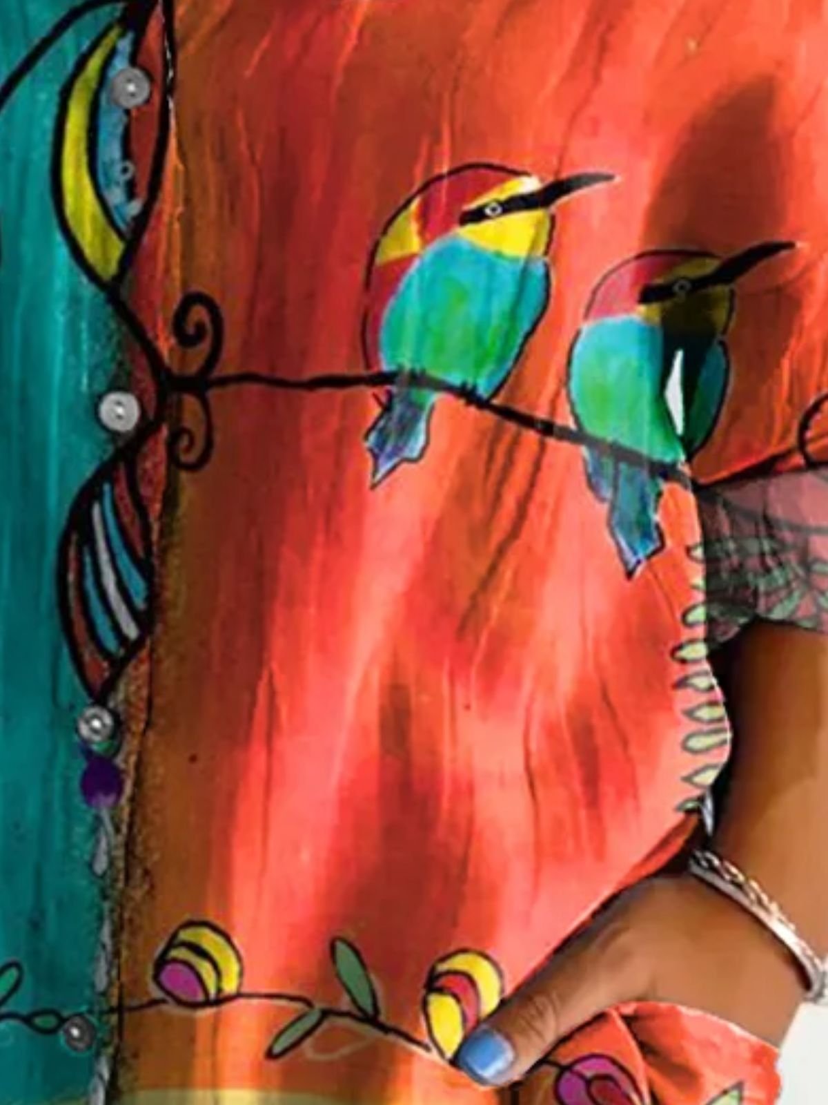 Casual Long Sleeve Animal Art Print Loose Comfy Shirt For Women