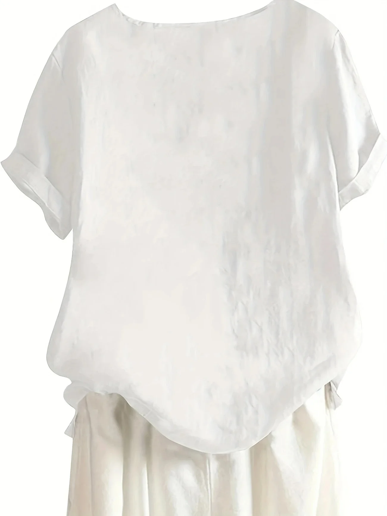 Crew Neck Half Sleeve Plants Regular Regular Fit Blouse For Women