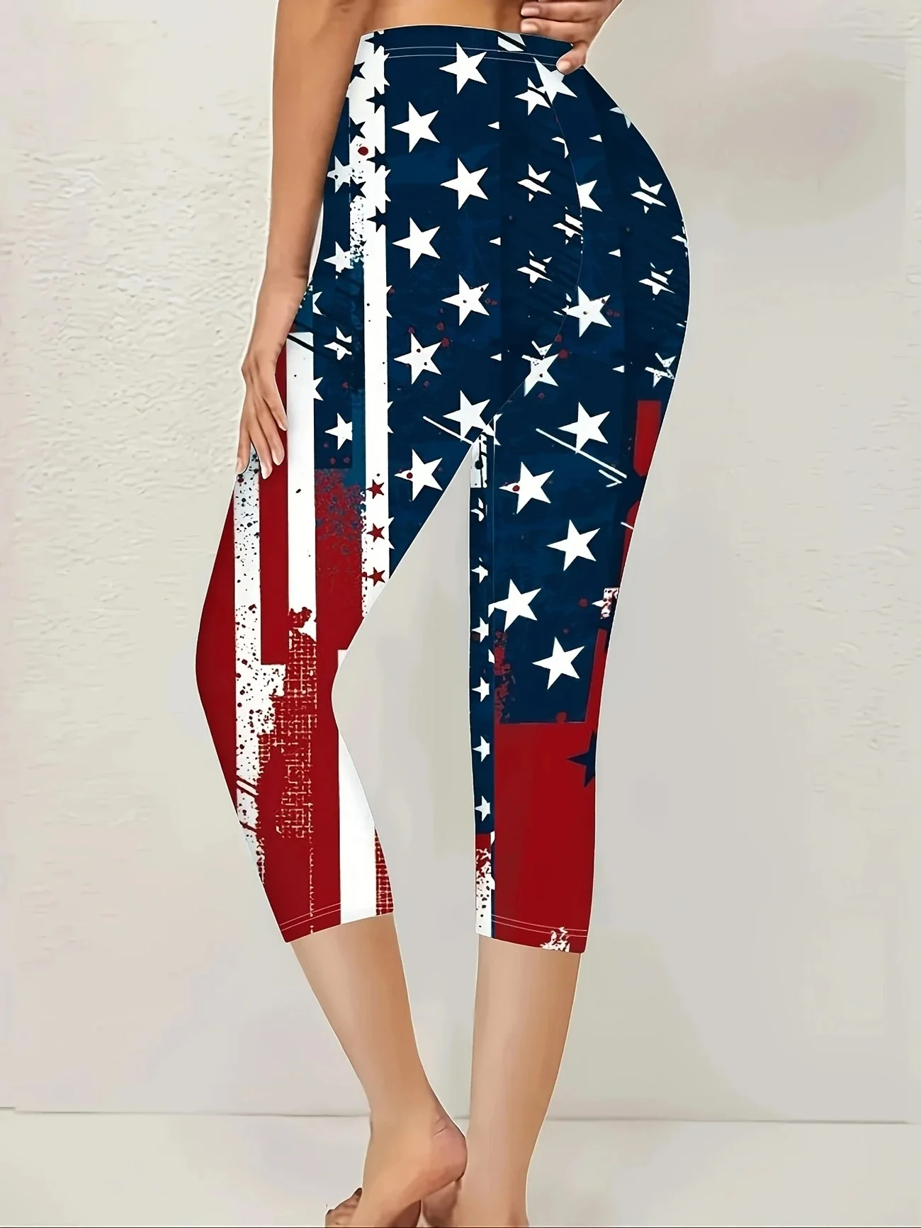 Vintage America Flag Capris Leggings