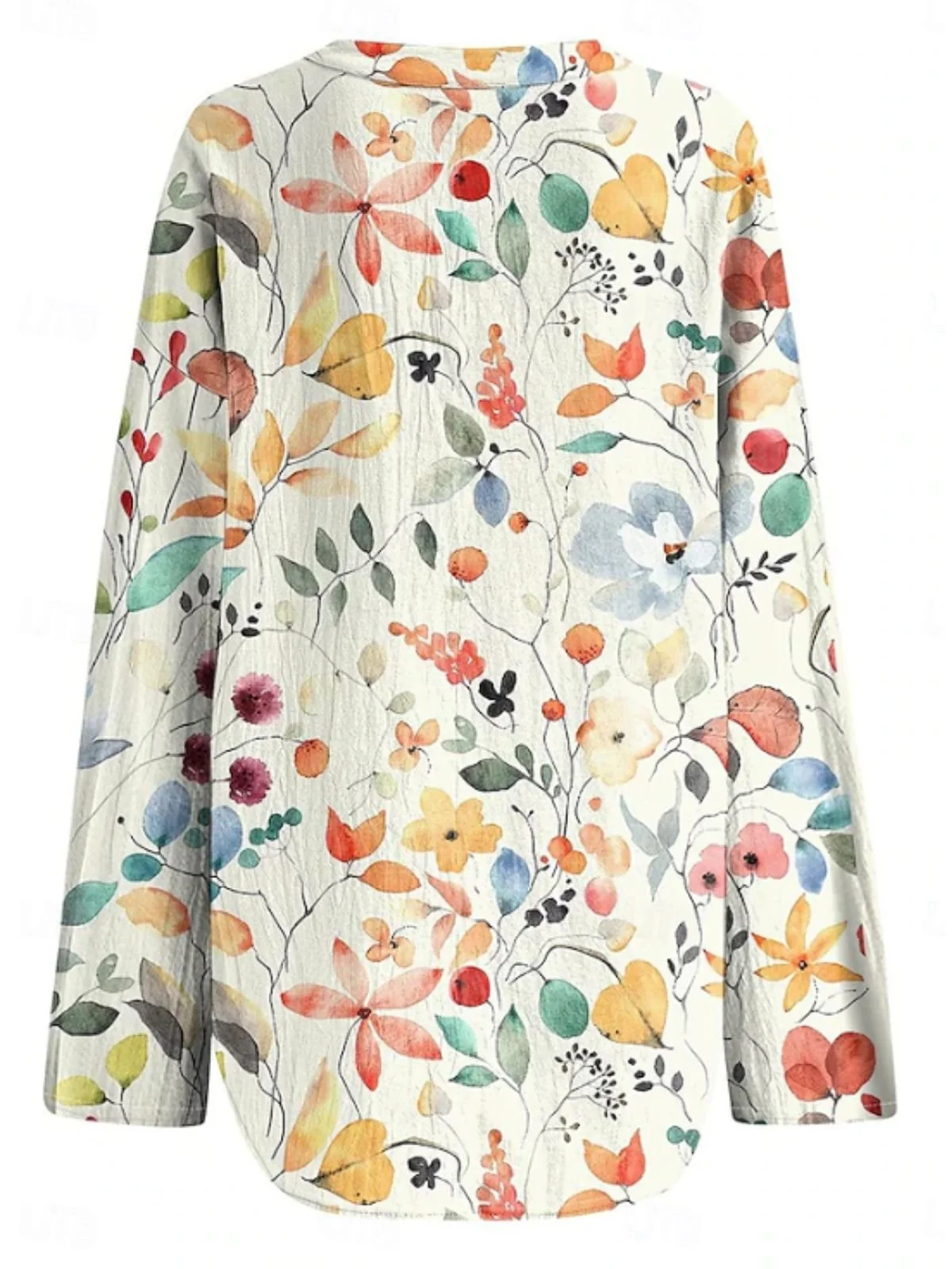 Women Elegant Basic Floral Print Long Sleeve Daily Loose Blouse For Women