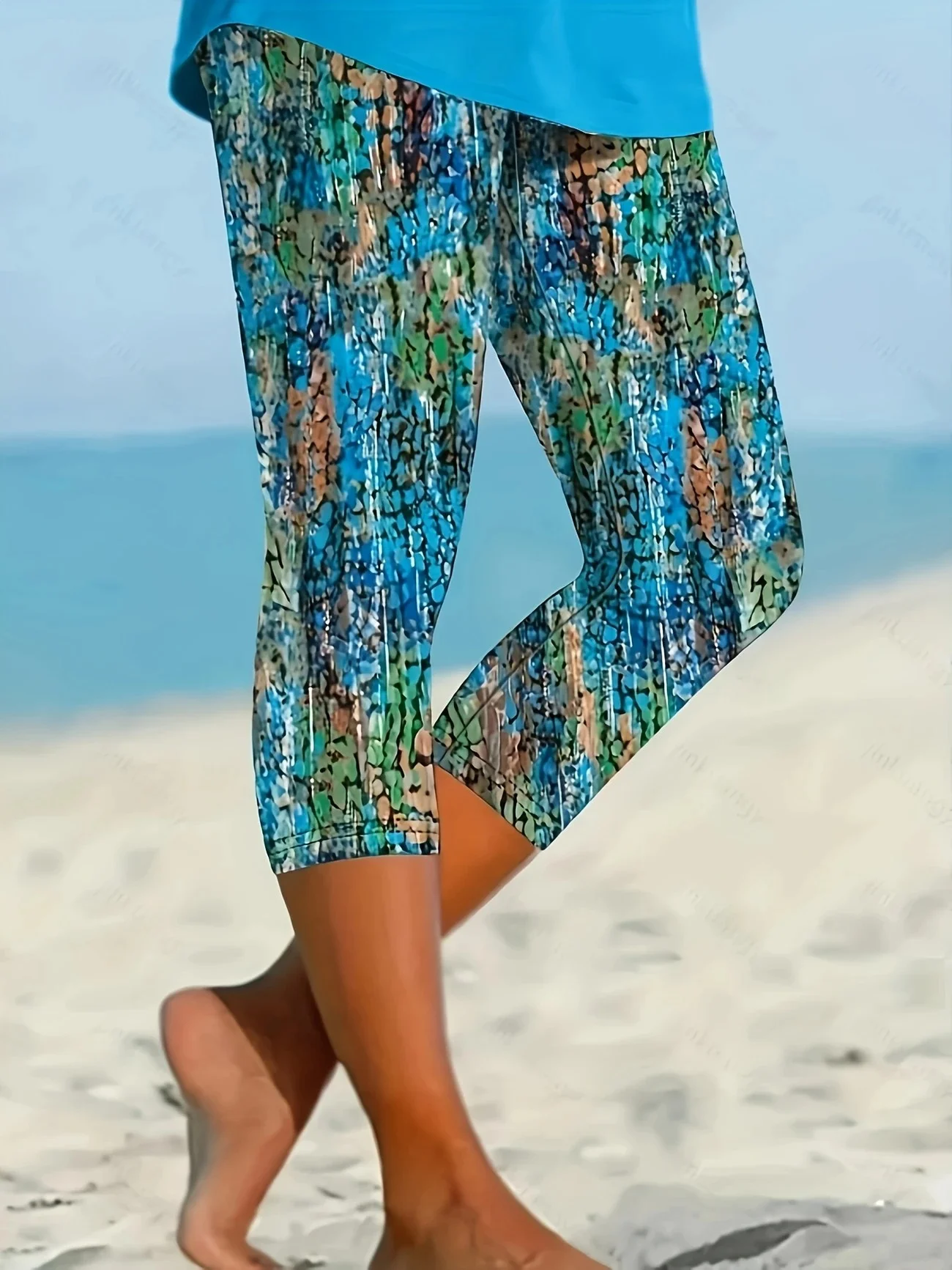 Vintage Abstract Capris Leggings
