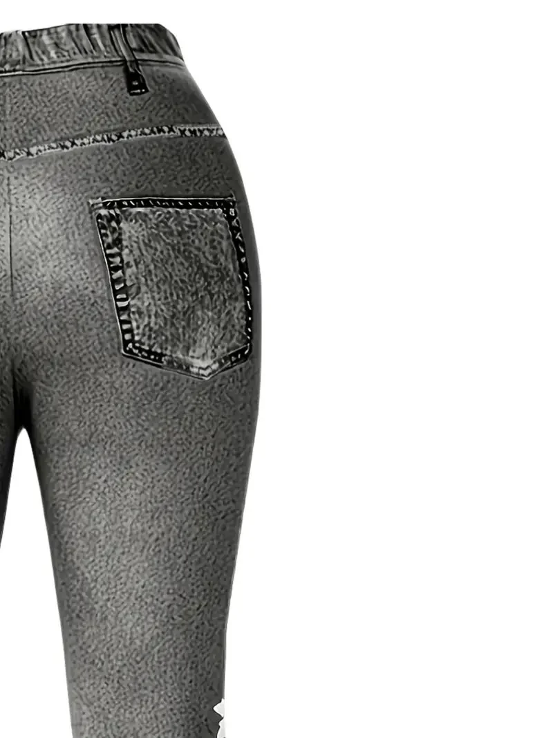 Casual 3D Printing Capris Elastic Waist Pant