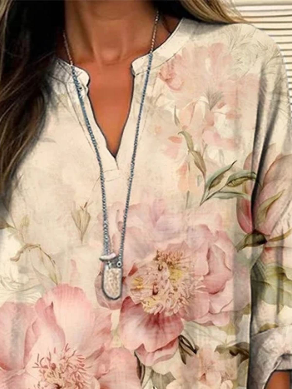 Casual Floral Art Print Loose Cotton Comfy Blouse For Women