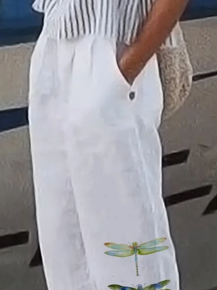 Casual Dragonfly Long Printing Pant
