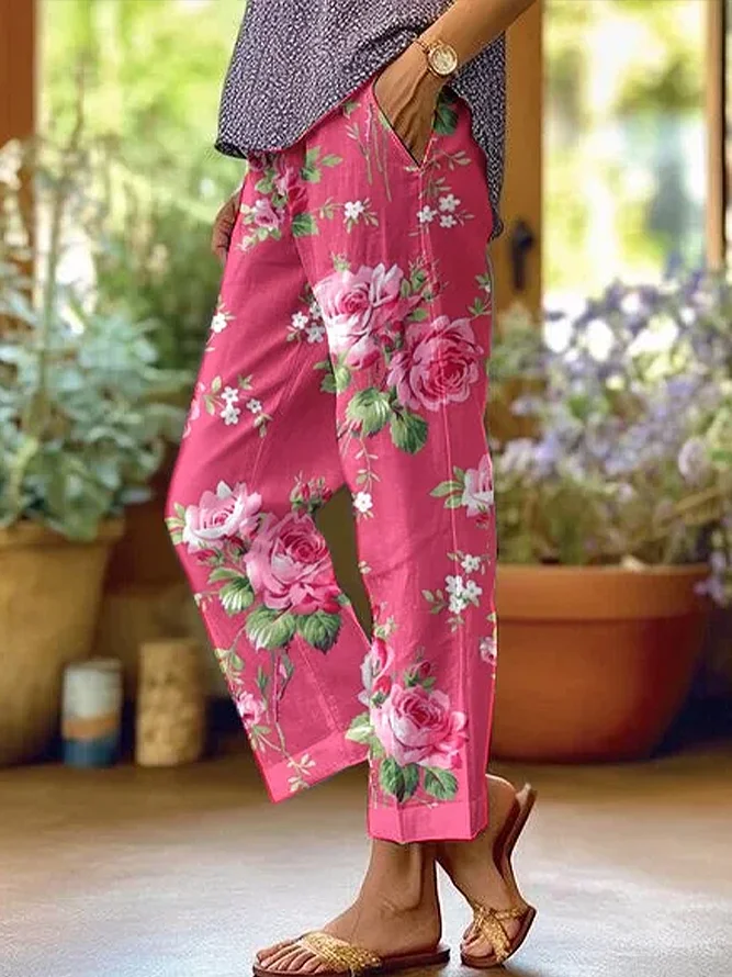 Casual Floral Long Printing Pant