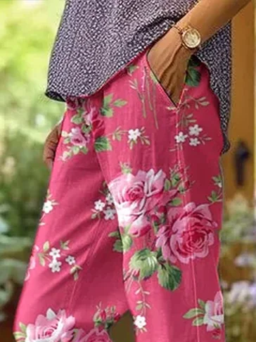 Casual Floral Long Printing Pant