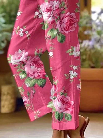 Casual Floral Long Printing Pant