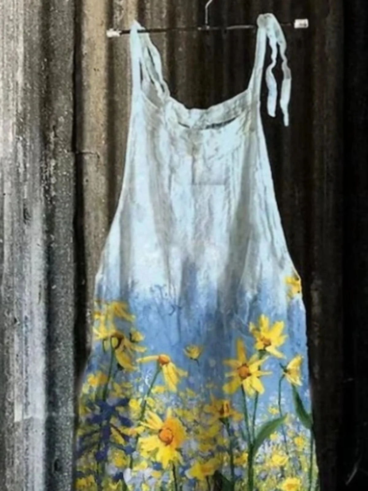 Women Sleeveless Spaghetti Regular Fit Long Daily Casual Floral Natural Cami Jumpsuit