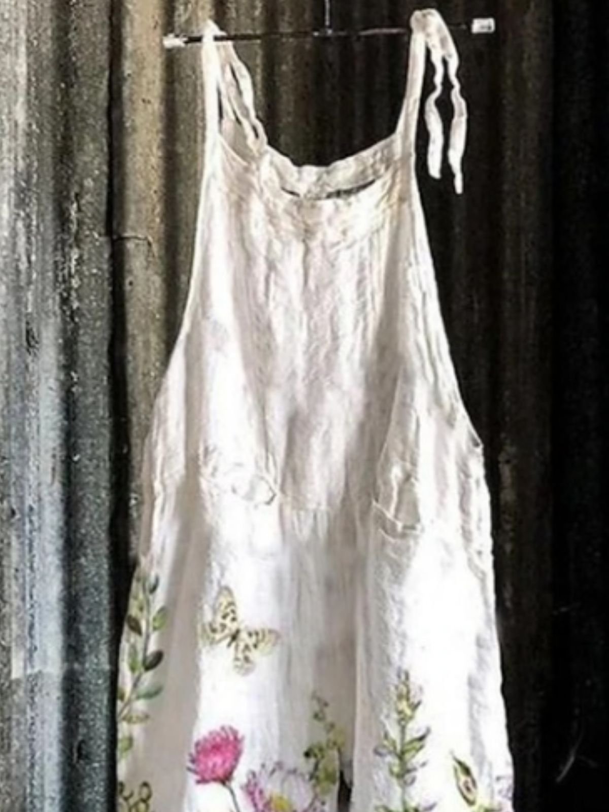 Women Sleeveless Spaghetti Regular Fit Long Daily Casual Floral Natural Cami Jumpsuit