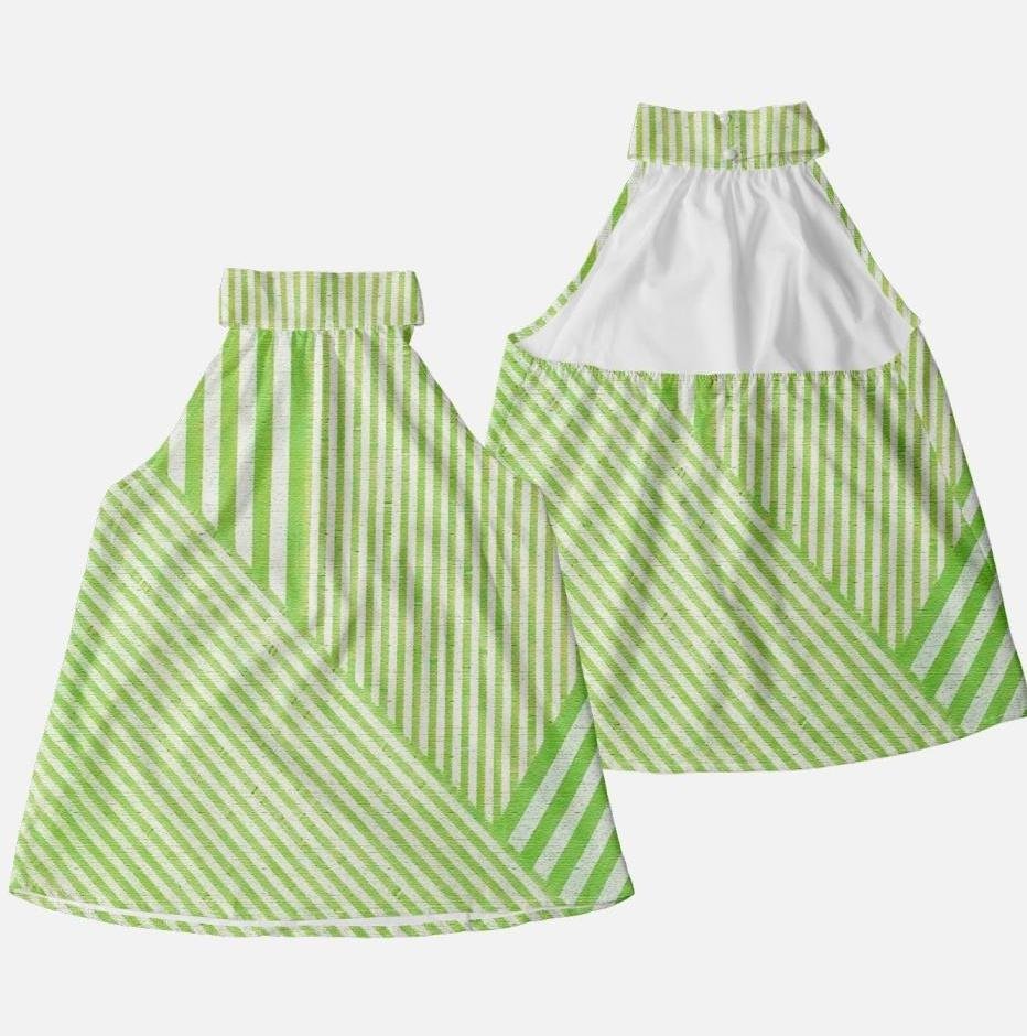 Vintage Striped Halter Sleeveless T-shirt