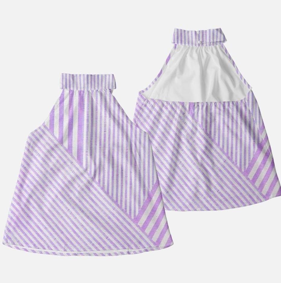 Vintage Striped Halter Sleeveless T-shirt