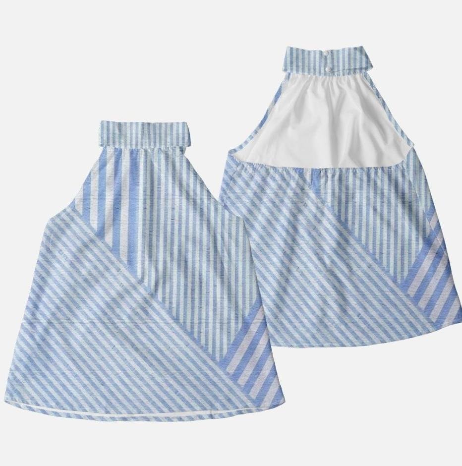 Vintage Striped Halter Sleeveless T-shirt