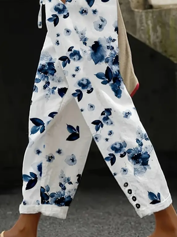 Casual Floral Long Printing Pant