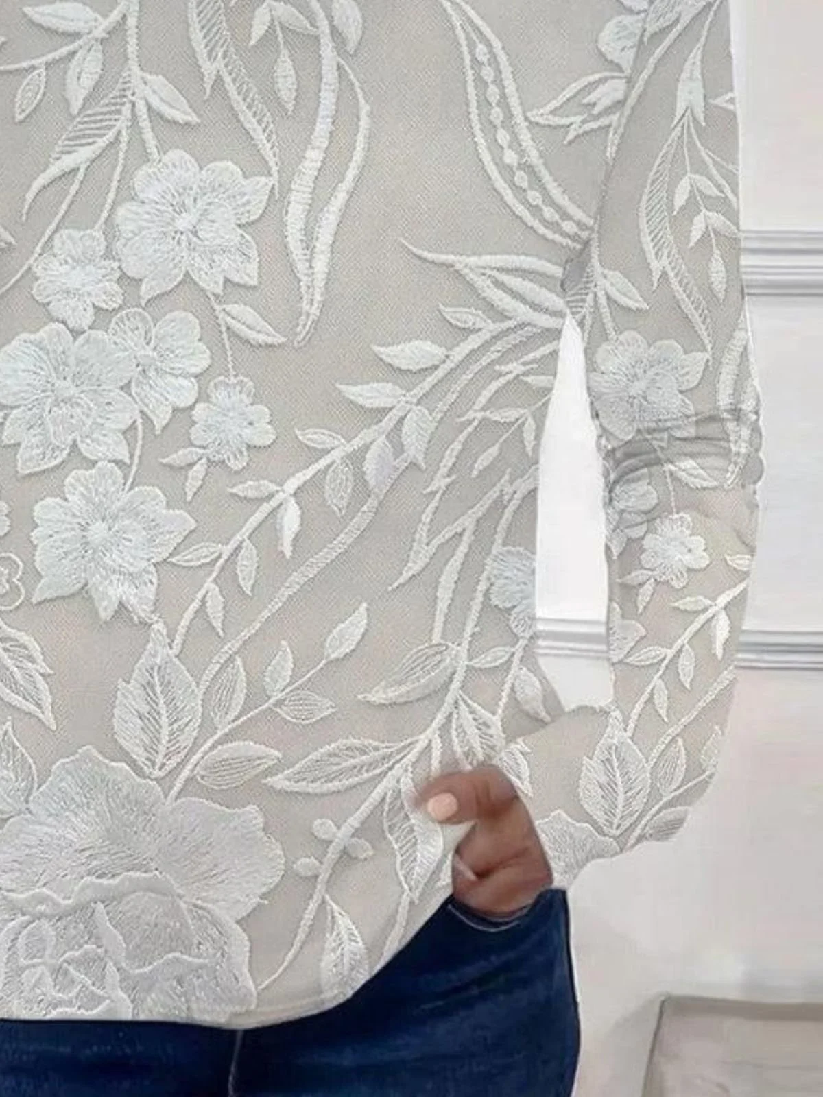 Casual Floral Crew Neck Long Sleeve T-shirt