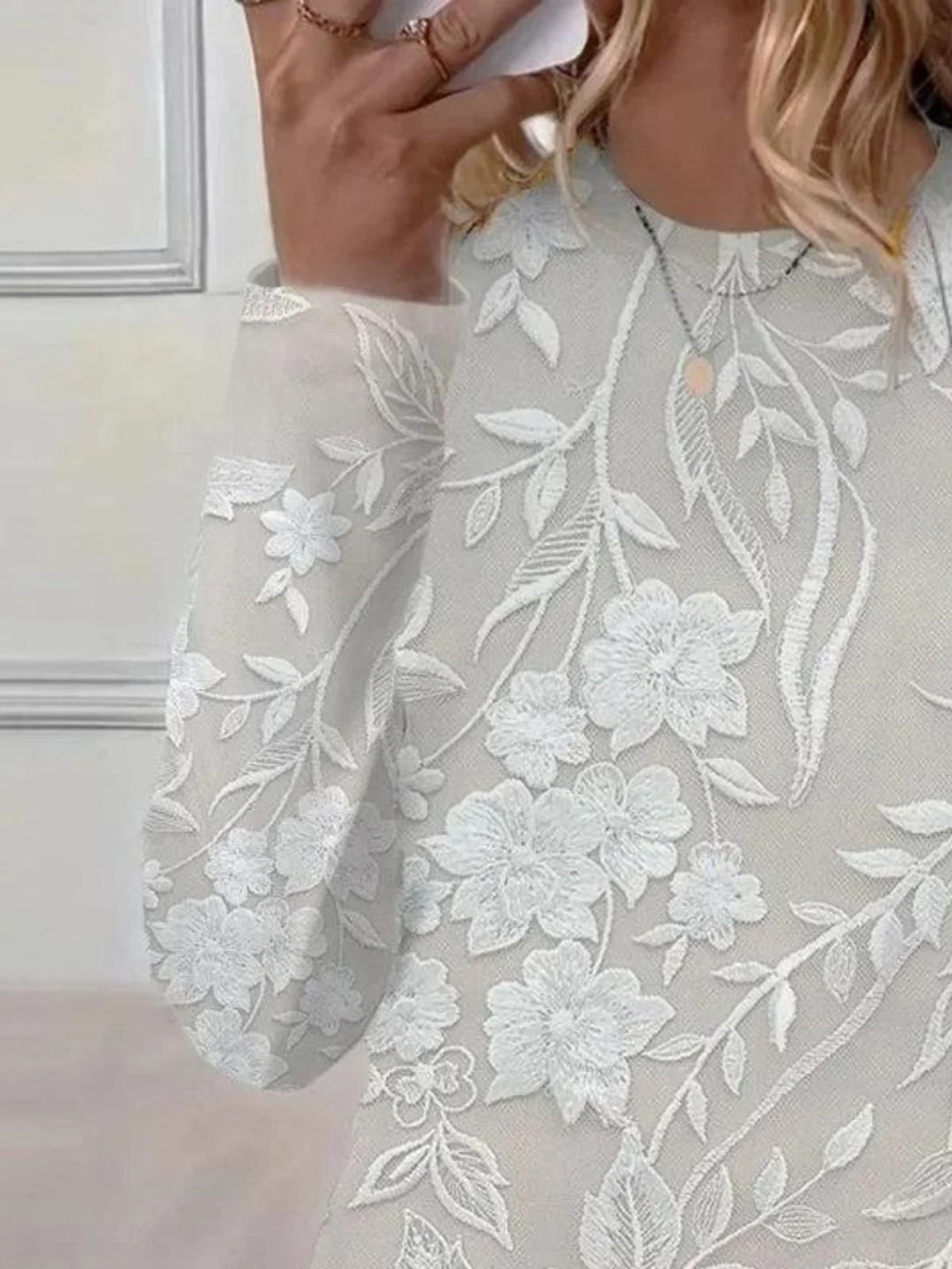 Casual Floral Crew Neck Long Sleeve T-shirt