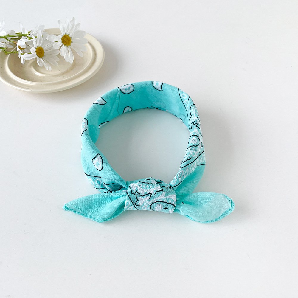 European and American hip-hop silk scarf for women 50cm cotton and linen small square scarf new style niche personality cashew print headscarf waist scarf