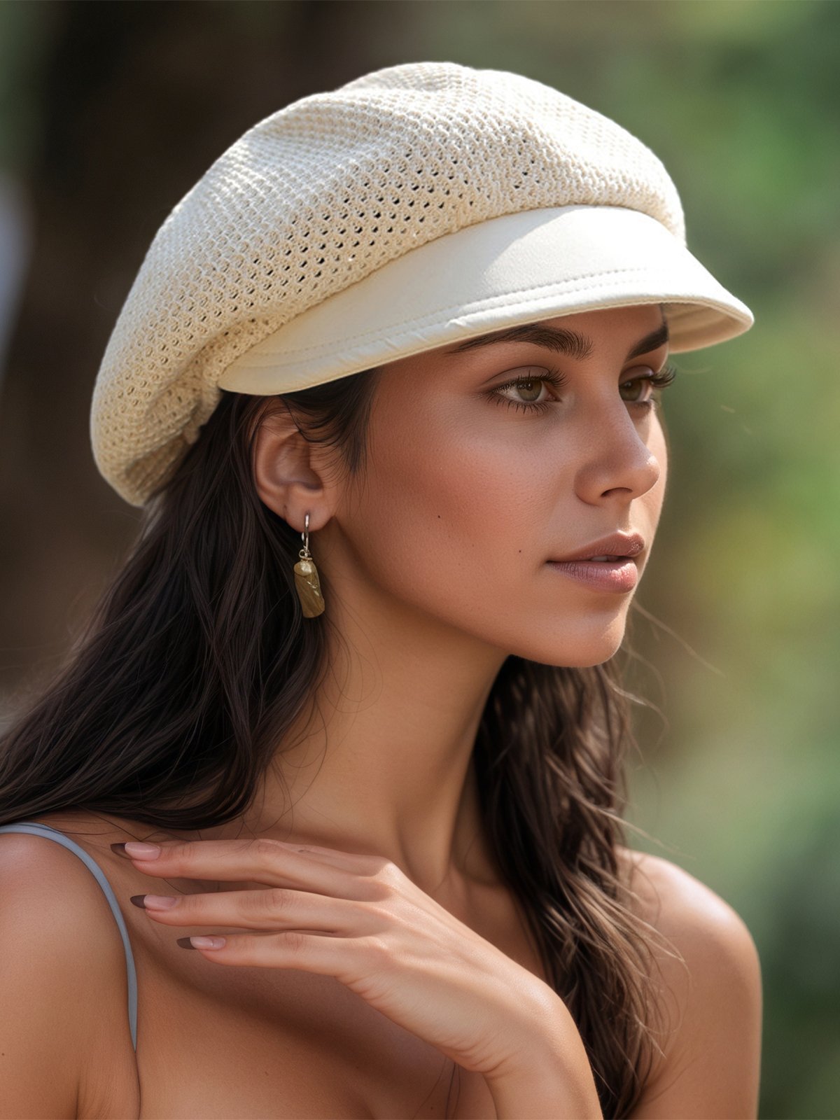 Daily Plain Hollow Mesh Beret