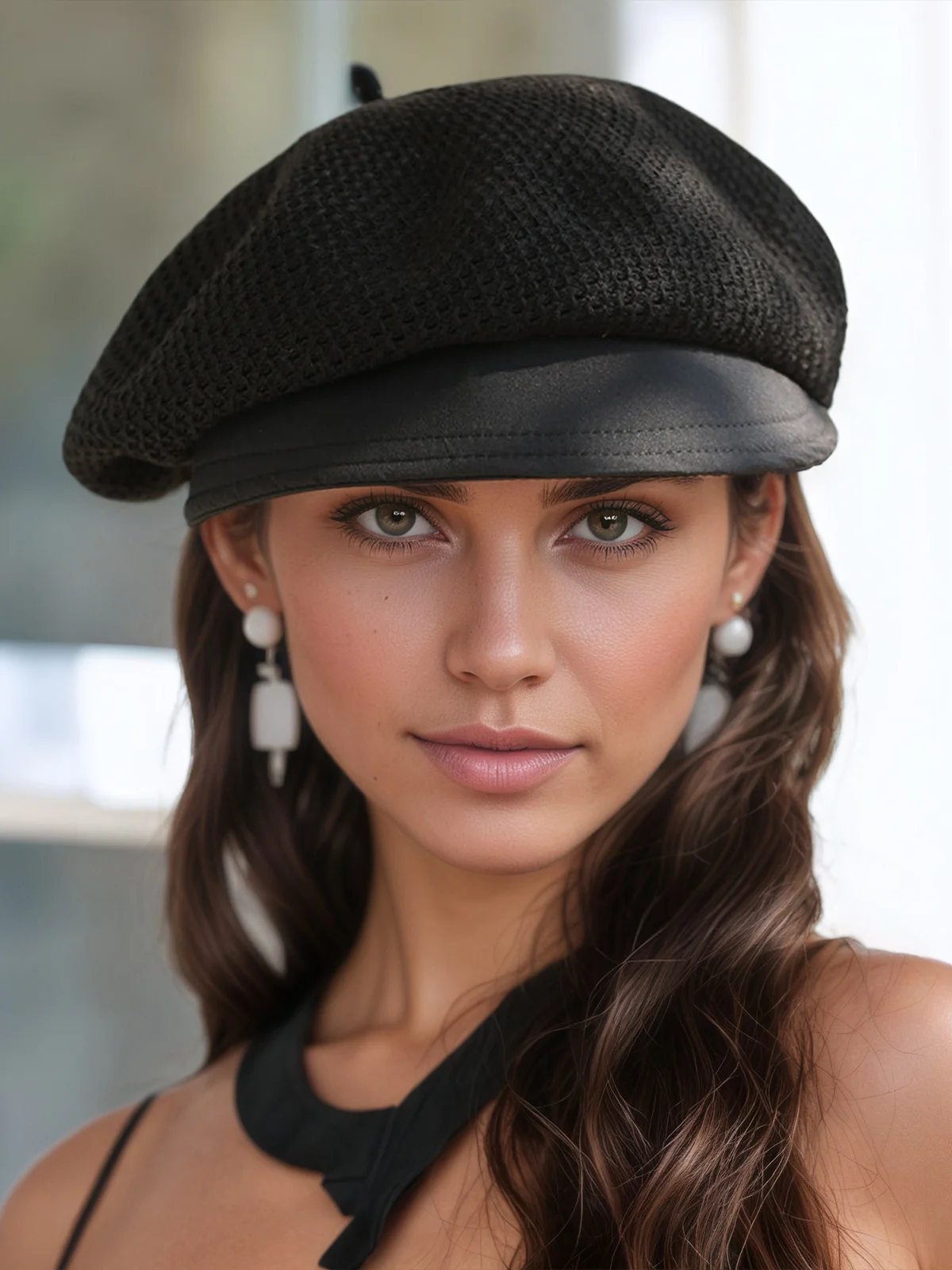 Daily Plain Hollow Mesh Beret
