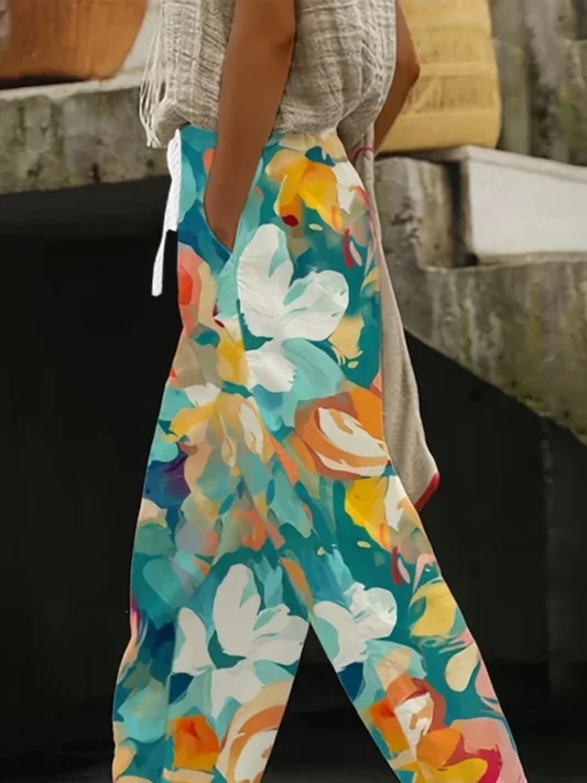 Casual Floral Long Printing Pant