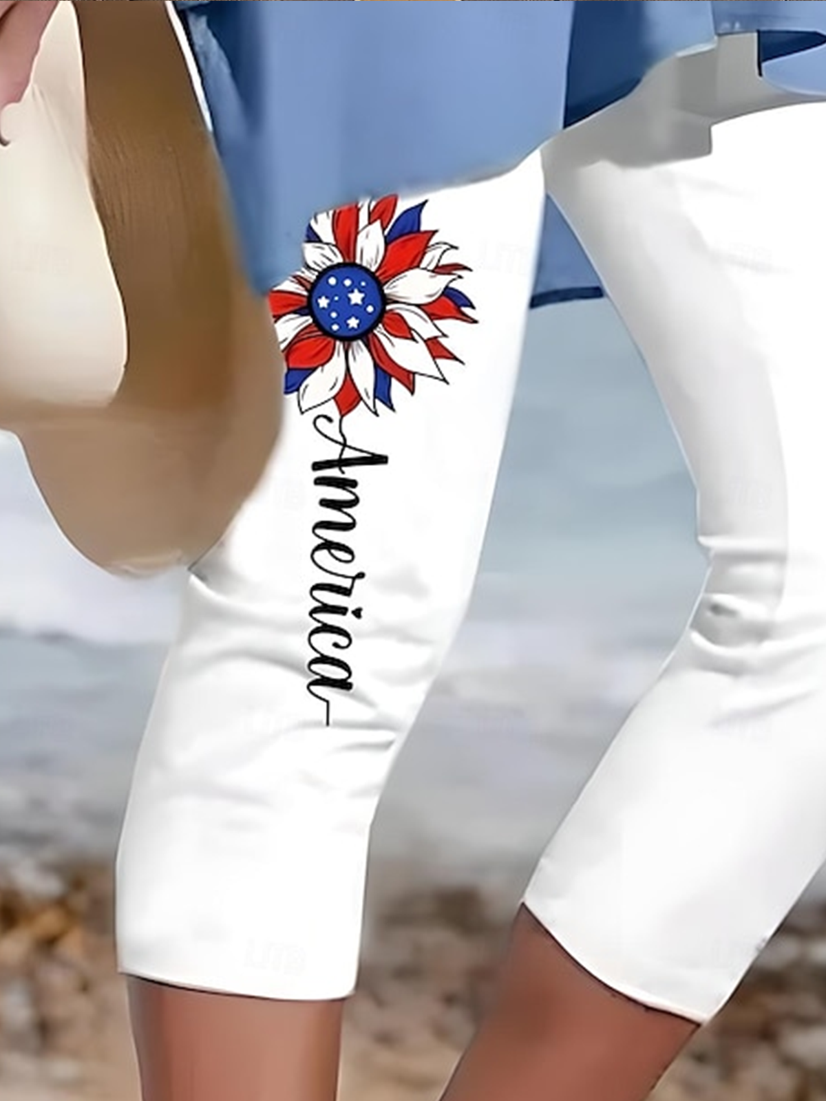 Vintage Geometric Capris Leggings