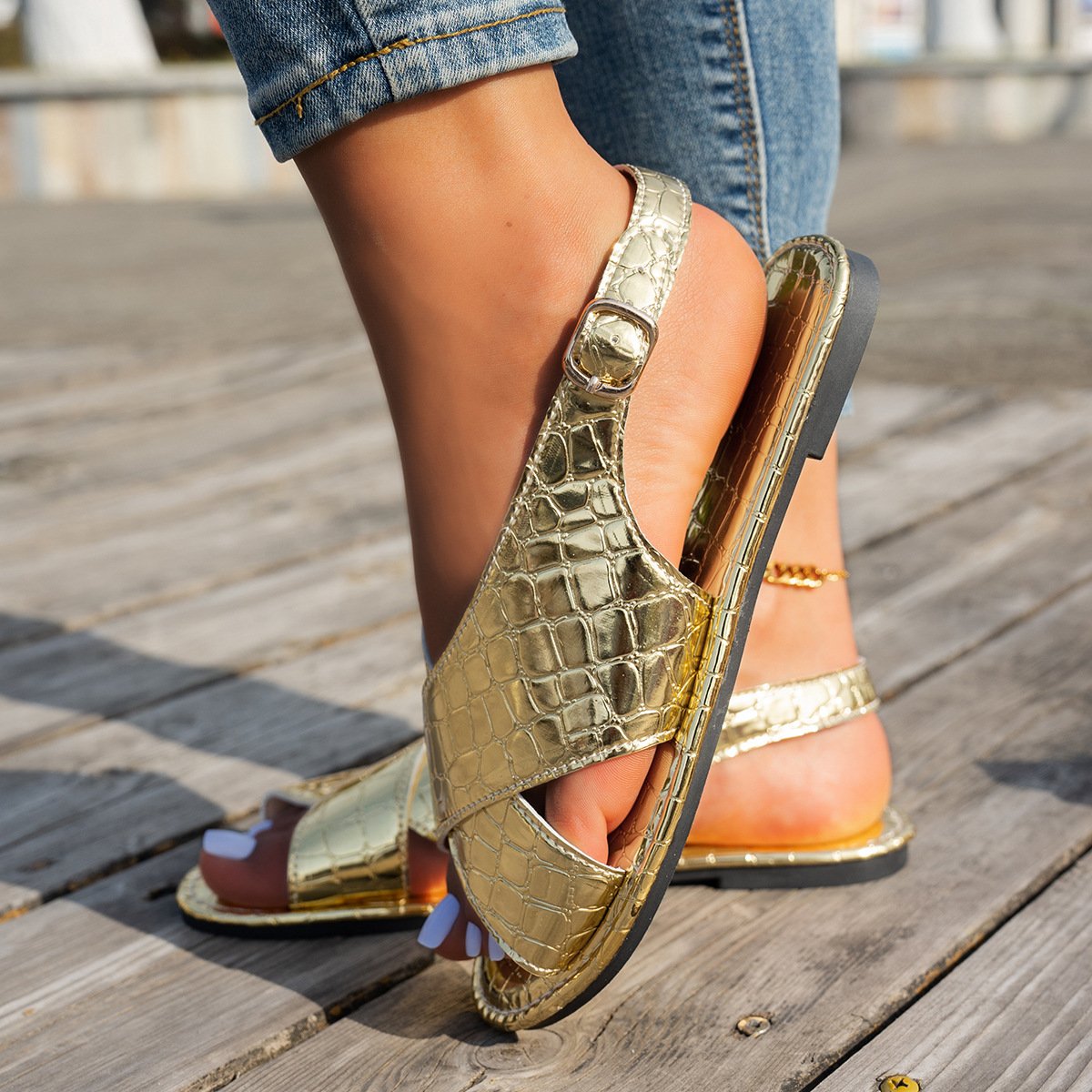 Casual Plain Slip On Flat Heel Slide Sandals