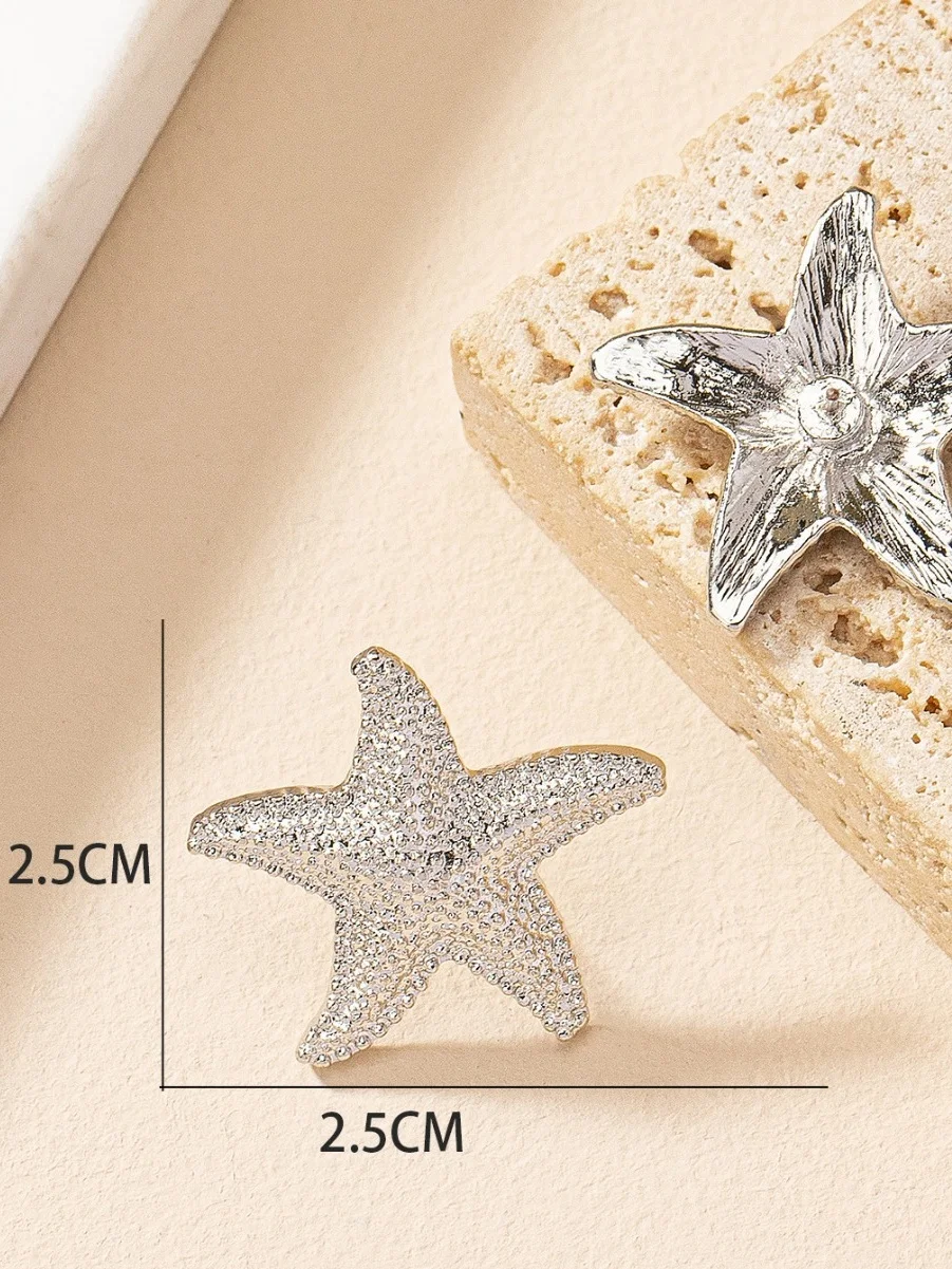 Beach Style Starfish Earrings For Women European And American Ins Style Exaggerated Fashion Earrings Temperament Street Shot Earrings