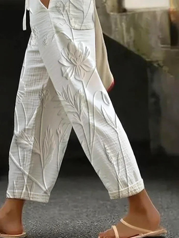 Women 3D Printing Long Pants Vintage Spring/Fall Trousers