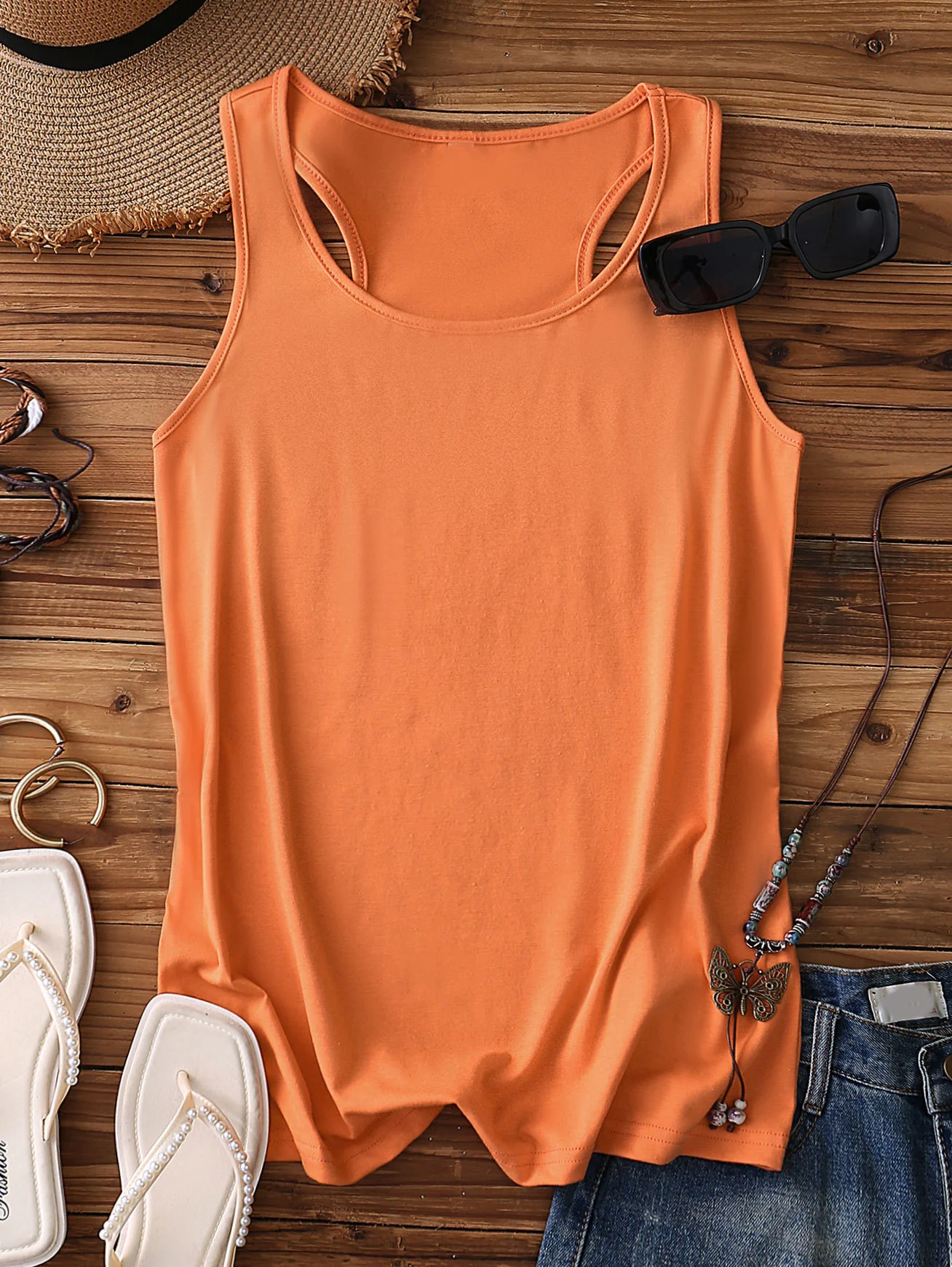 Sexy Stand Collar Plain Tank Top