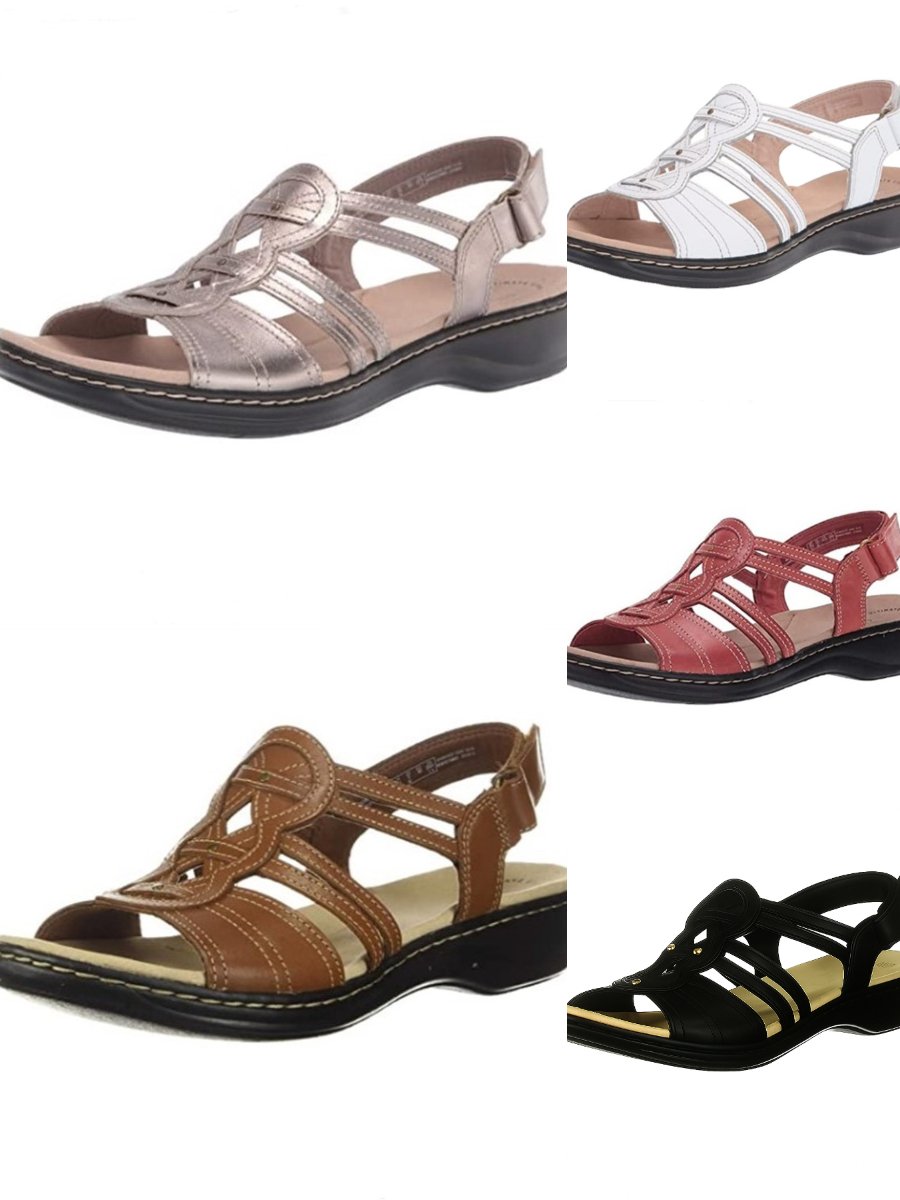 Vintage Plain Hook And Loop Low Heel Thong Sandals