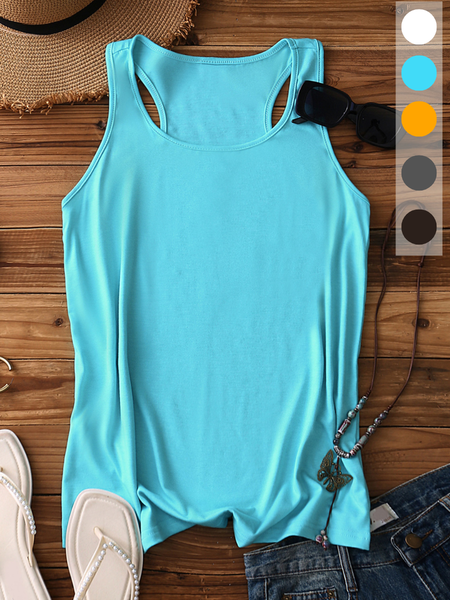 Sexy Stand Collar Plain Tank Top