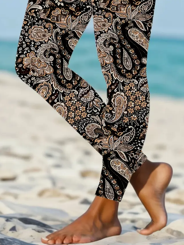 Casual Floral Printing Long Leggings