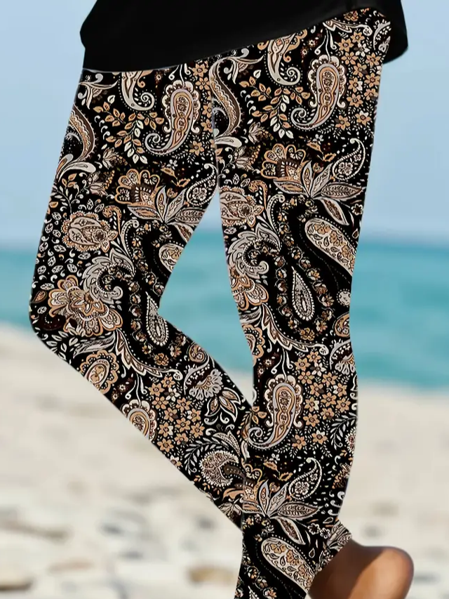 Casual Floral Printing Long Leggings