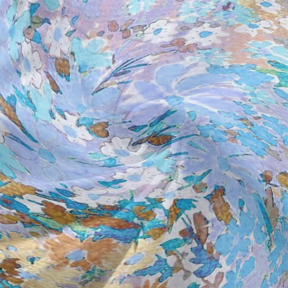 Women Floral Puff Sleeve Spring/Fall Dress V Neck Long Sleeve A-Line Dress