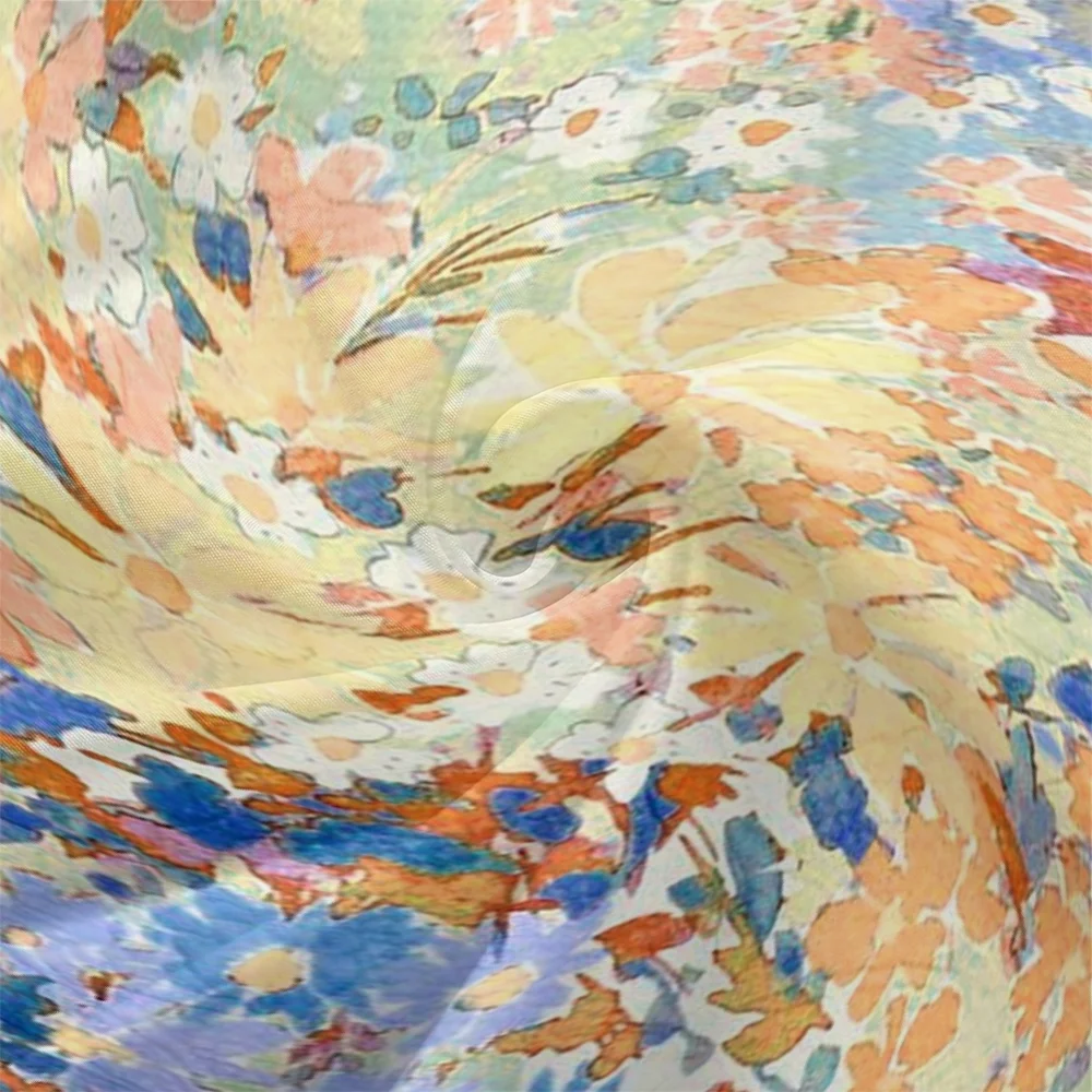 Women Floral Puff Sleeve Spring/Fall Dress V Neck Long Sleeve A-Line Dress