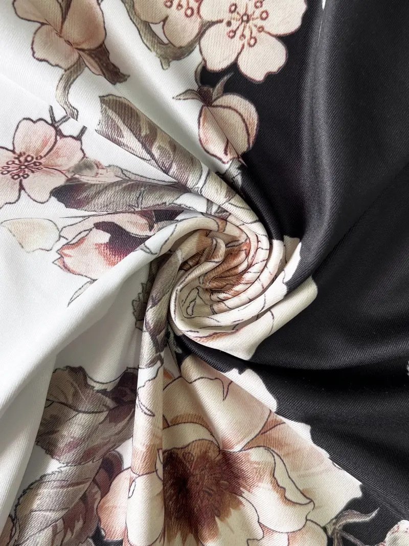 Women Floral Printing Two-Piece Set Daily Short Sleeve Casual Summer Coat With Skirt Matching Set