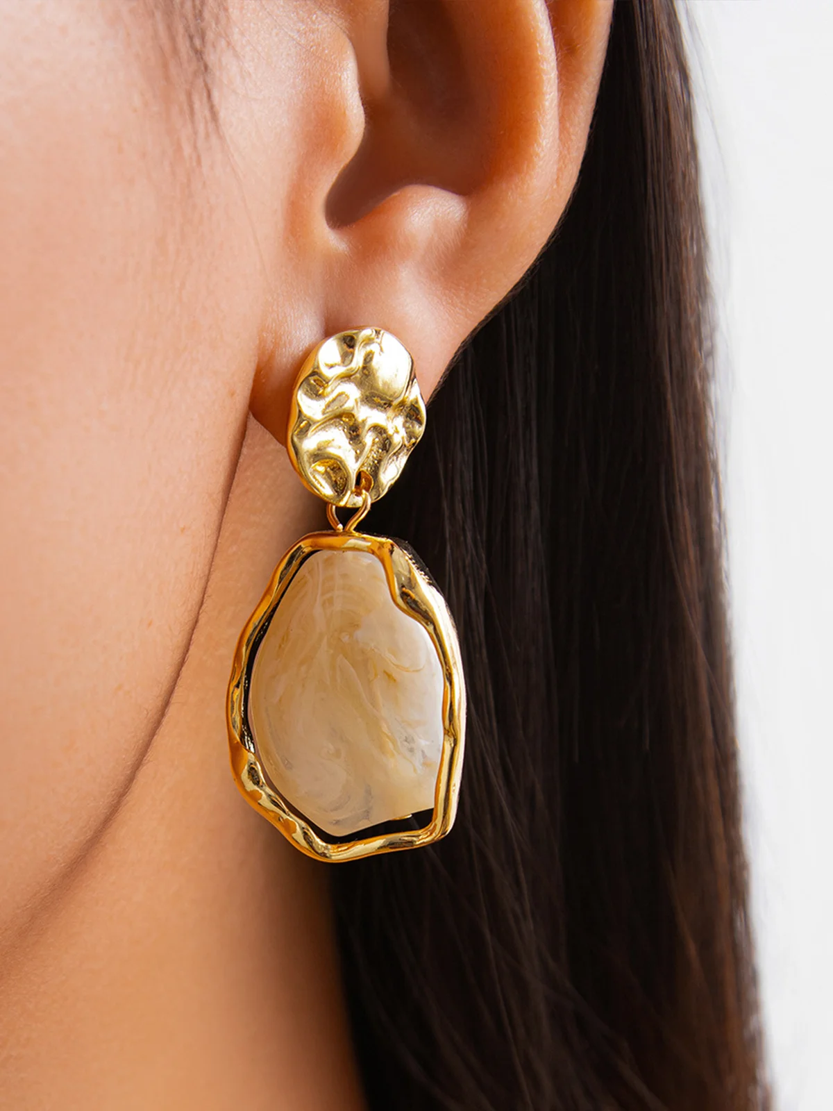 Stylish Metallic Pleated Earrings