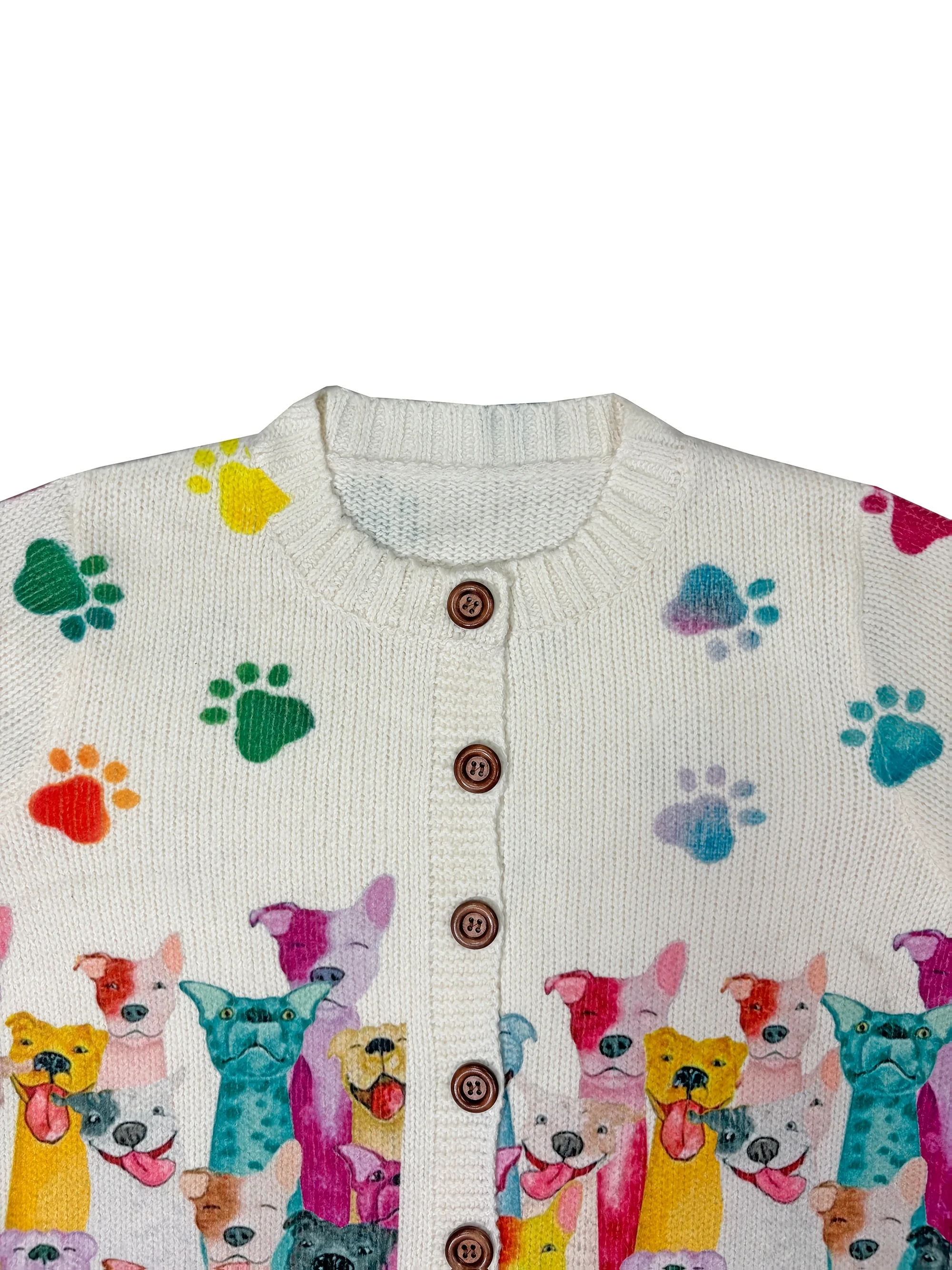 Women Knitted Geometric Long Sleeve Comfy Vintage Cardigan