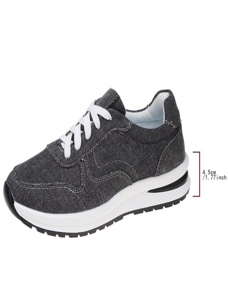 Casual Plain Breathable Lace-Up Low Heel Cortez Split Joint