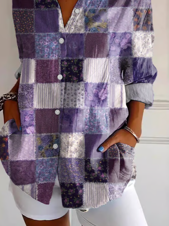 Shirt Collar Regular Sleeve Long Sleeve Floral Buckle Regular Loose Button Up Shirt Shirt For Women