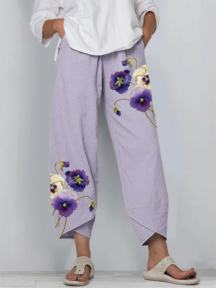 Women Floral Ankle Pants Pants Casual Spring/Fall Trousers