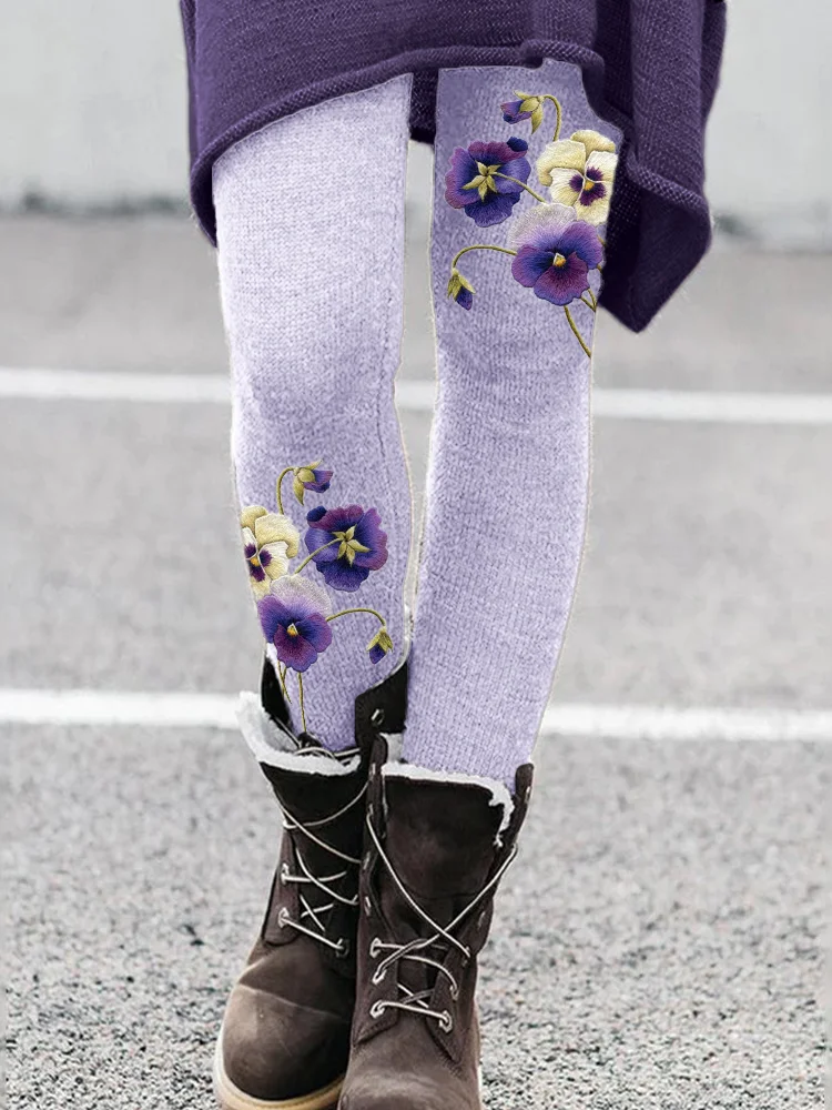 Women Floral Long Pants Casual Spring/Fall Trousers