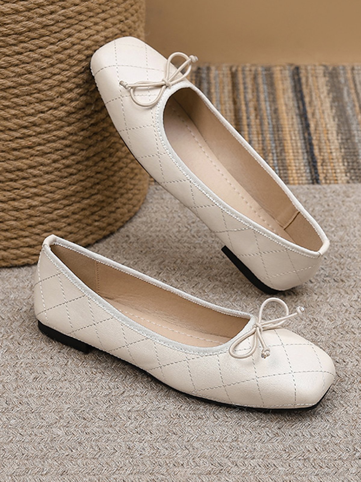 Casual Plain Slip On Flat Heel Ballet